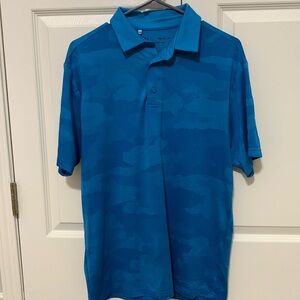 Under Armour Medium Light Blue Camo “The Playoff Polo” Golf Polo